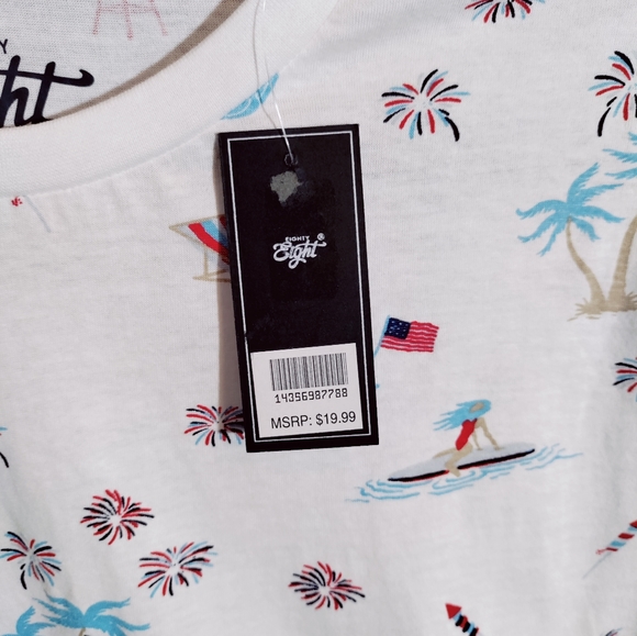 Eighty Eight Brand - Men's white patriotic fun bbq t-shirt. New. Size - M - Picture 6 of 8
